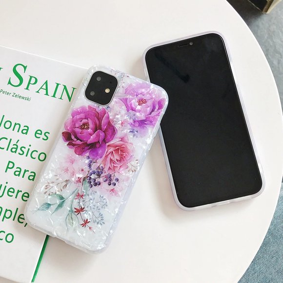 NEW iPhone 12/11/Pro/Max/XR/8/ Shell Red Rose case - Picture 2 of 4